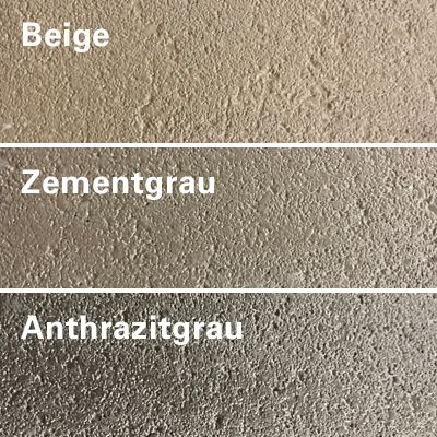 Auf Beton gestrichene Estrichfarbe in Beige, Zementgrau und Anthrazitgrau