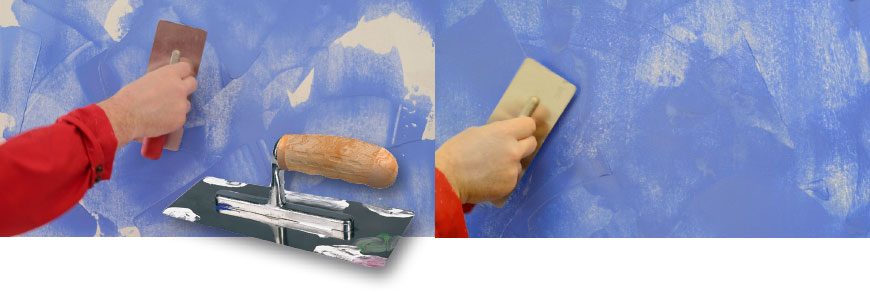Lasurspachtel auf die Wand aufbringen Lasurspachtel auf die Wand aufbringen
